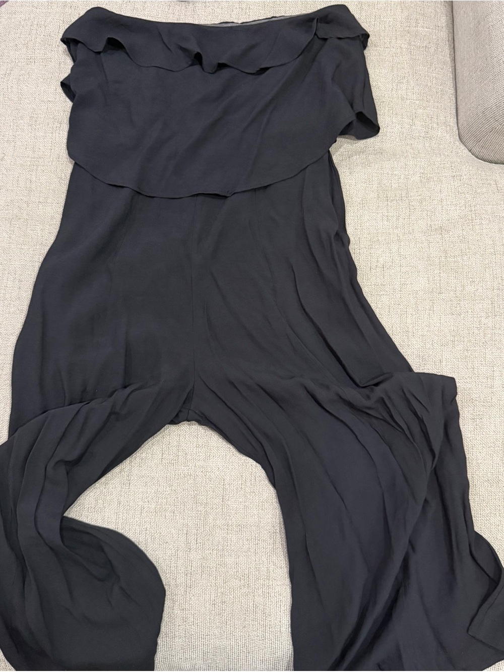 HYFVE Black Off-Shoulder Wide-Leg Jumpsuit
